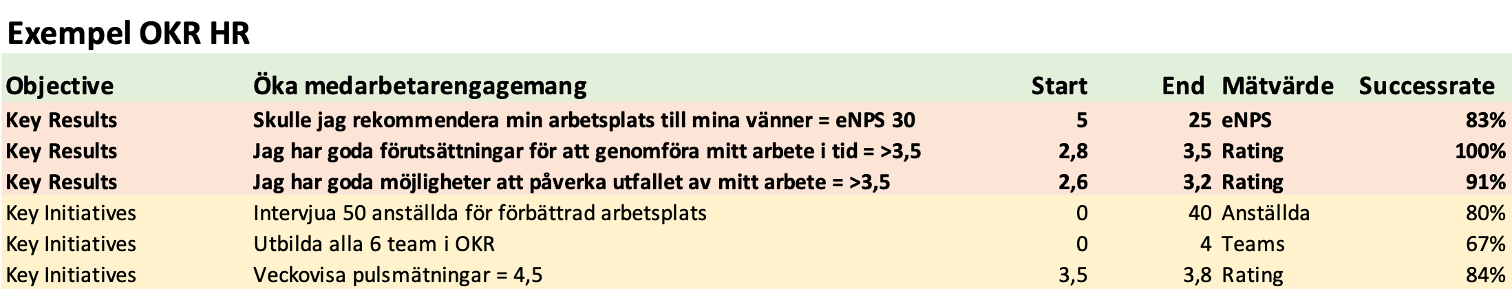 Exempel OKR HR